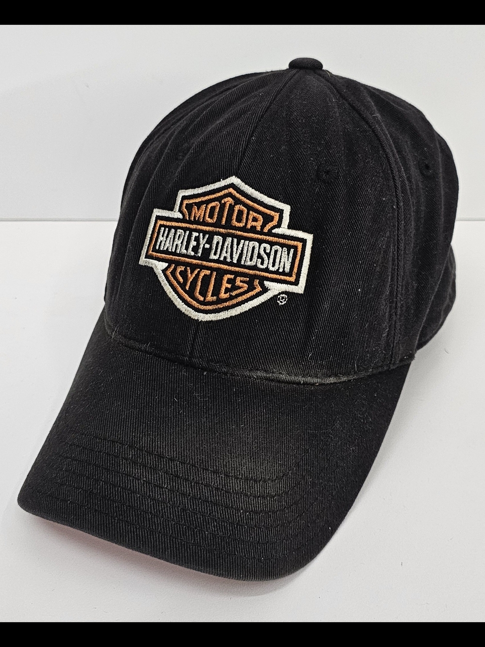 Vintage Harley Davidson Fitted Hat XL Black, "An American Legend" Y2K Biker Cap